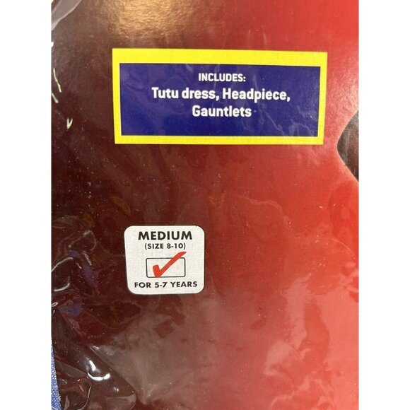 Wonder Woman Girls Halloween Costume Tutu Dress Medium 8-10 Headband Gauntlets - Picture 2 of 5